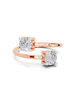 Sparkles - Lab Grown Diamond 0.8 Ct Twirl Of Light Promise Ring 14K Rose Gold IGI Certified