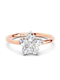 Sparkles - Lab Grown Diamond 0.57 Ct Luminous Lily Promise Ring 14K Rose Gold IGI Certified