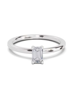 Sparkles - Lab Grown Diamond 0.4 Ct Emerald Shape Solitaire Ring 14K White Gold IGI Certified