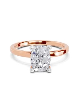Sparkles - Lab Grown Diamond 1.38 Ct Cushion Shape Solitaire Ring 14K Rose Gold IGI Certified