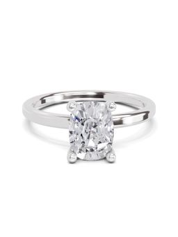 Sparkles - Lab Grown Diamond 1.38 Ct Cushion Shape Solitaire Ring 14K White Gold IGI Certified