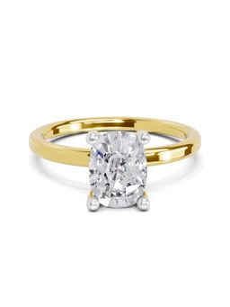 Sparkles - Lab Grown Diamond 1.38 Ct Cushion Shape Solitaire Ring 14K Yellow Gold IGI Certified