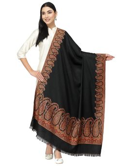 Anekaant - Paisan Black & Brown Single Kaani Paisely Polyester Modal Shawl