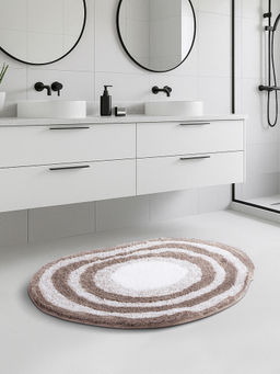 OBSESSIONS - Brown Supersoft Polyester Bath Mat with Tpr Backing (M)