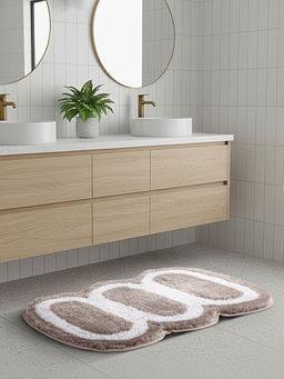 OBSESSIONS - Brown Supersoft Polyester Bath Mat with Tpr Backing (M)