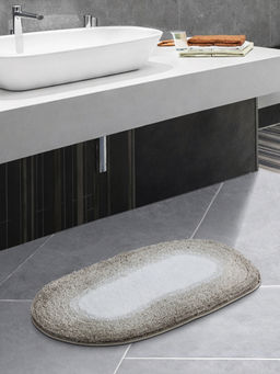 OBSESSIONS - Beige Polyester Anti-Skid Bath Mat