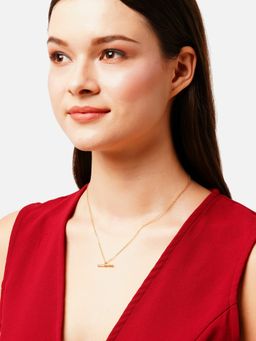 Accessorize London - Real Gold Plated Z Sunray T-Bar Pendant Necklace