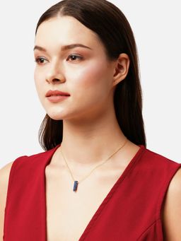 Accessorize London - Real Gold Plated Blue Z Rough Cut Shard Hs Nk Lapis Necklace