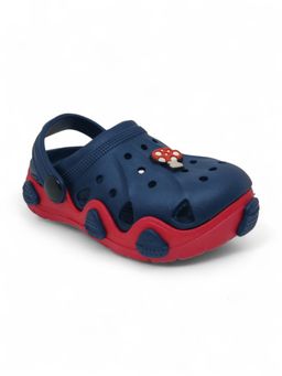 Lil Lollipop - Kids Mushroom Applique Anti-Slip Clogs - Navy Blue