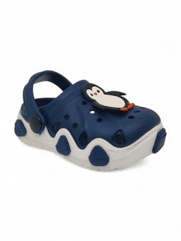 Lil Lollipop - Kids Penguin Applique Anti-Slip Clogs - Navy Blue