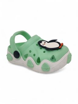 Lil Lollipop - Kids Penguin Applique Anti-Slip Clogs - Green