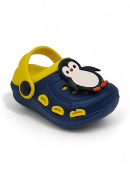 Lil Lollipop - Kids Penguin Applique Anti-Slip Clogs - Blue & Yellow