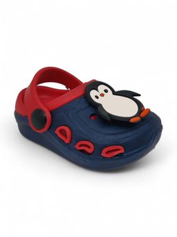 Lil Lollipop - Kids Penguin Applique Anti-Slip Clogs - Blue & Red