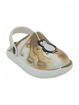 Lil Lollipop - Kids Marble Look Penguin Applique Anti-Slip Clogs - Brown