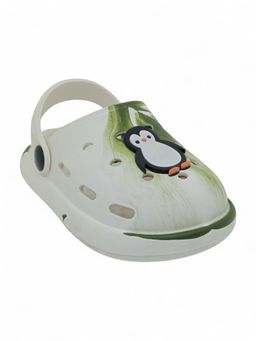 Lil Lollipop - Kids Marble Look Penguin Applique Anti-Slip Clogs - Green