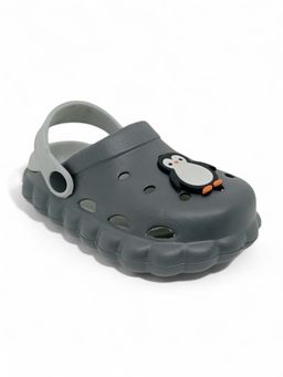 Lil Lollipop - Kids Penguin Applique Anti-Slip Clogs - Grey
