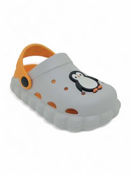 Lil Lollipop - Kids Penguin Applique Anti-Slip Clogs - Grey