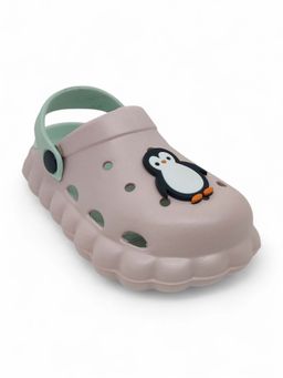 Lil Lollipop - Kids Penguin Applique Anti-Slip Clogs - Peach