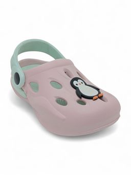 Lil Lollipop - Kids Penguin Applique Anti-Slip Clogs - Pink