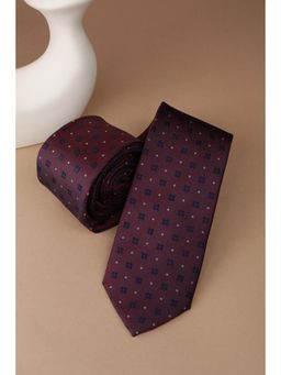 Louis Philippe - Men Maroon Embroidered Tie