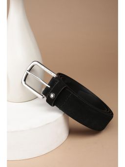 Louis Philippe - Men Black Solid Leather Belt