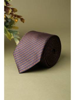 Peter England - Men Brown Embroidered Tie