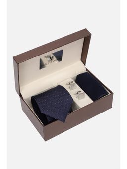 Van Heusen - Men Navy Party Tie Pocket Square and Cufflink