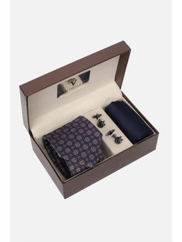 Van Heusen - Men Navy Party Tie Pocket Square and Cufflink
