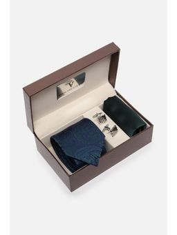 Van Heusen - Men Green Party Tie Pocket Square and Cufflink