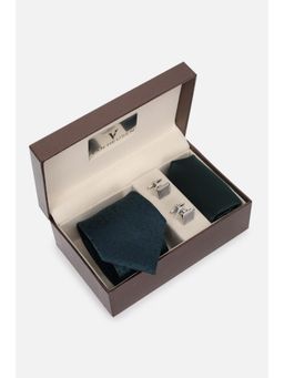 Van Heusen - Men Green Party Tie Pocket Square and Cufflink