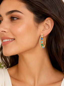 Blysk Jewels - 18K Gold Plated Multicolour Earrings
