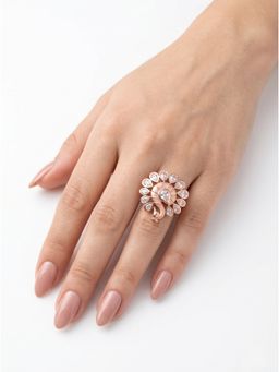 Adwitiya - Regal Peacock Adjustable Statement Ring