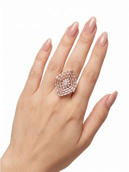 Adwitiya - Geometric Baguette and Marquise Adjustable Statement Ring