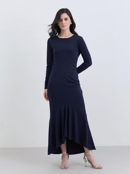 Styli - Women Solid Full Sleeves Regular Midi Dress