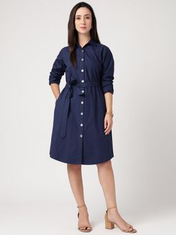 Strong And Brave - Women Collar Neck Aline Dress