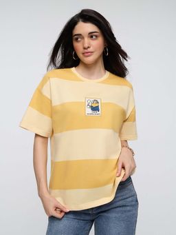 The Souled Store - Yellow No Coffee Women Oversized T-Shirt