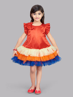 Pink Chick - Aline Satin Rainbow Dress