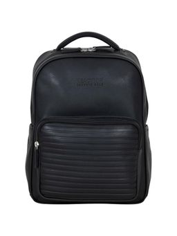 Reaction Kenneth Cole - On Track Pack Vegan Leather 15.6 Inches Double Compartment Black Backpack (L)
