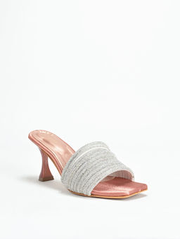SCENTRA - Quincy Peach Embellished Heels