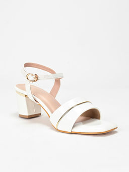 SCENTRA - Aurora White Block Heels