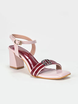 SCENTRA - Rosalind Strap Maroon Block Heels