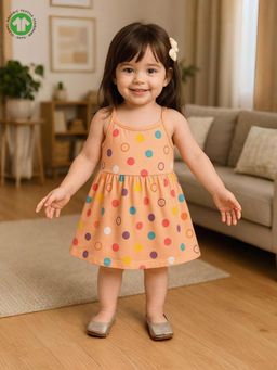 Kidbea - Baby Girls Cotton Printed Sleeveless Frock