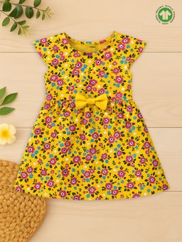 Kidbea - Girls Cotton Sleeveless Floral Print Dress