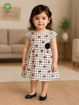 Kidbea - Girls Cotton Stylish Printed Casual Dress