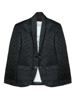 CHARCHIT - Boys Black Embroidered Pattern Blazer and T-Shirt