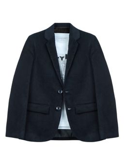 CHARCHIT - Boys Blue Regular Fit Plain Party Blazer and T-Shirt