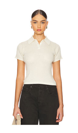Guest In Residence - Shrunken Cashmere Polo Top