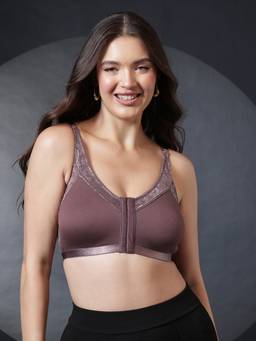 Clovia - Non-Padded Non-Wired Front Open Full Figure Bra (Mauve)