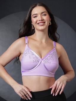 Clovia - Lavender Cotton Non-Padded Non-Wired Full-Figure Bra