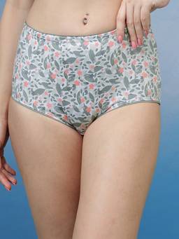 Clovia - Printed High-Waist Hipster Panty in Green